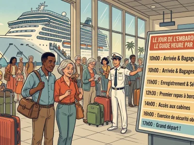 Le jour de l'embarquement : le guide heure par heure