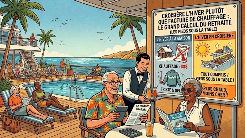 Croisière l'hiver plutôt que facture de chauffage : le grand calcul du retraité (les pieds sous la table)