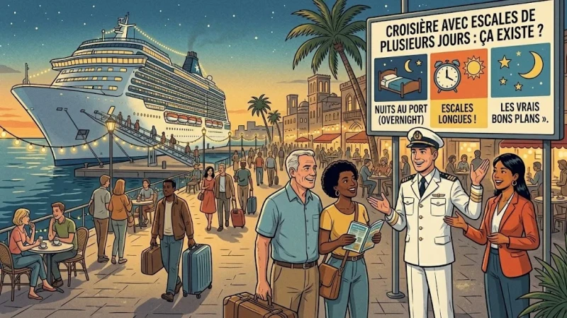 Croisière avec escales de plusieurs jours : ça existe ? Nuits au port, escales longues et vrais bons plans
